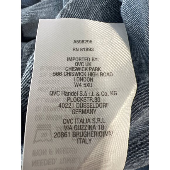 Isaac Mizrahi Live Petite Bridgehampton Stretch Chambray Dress Medium Indigo XL - Picture 5 of 6